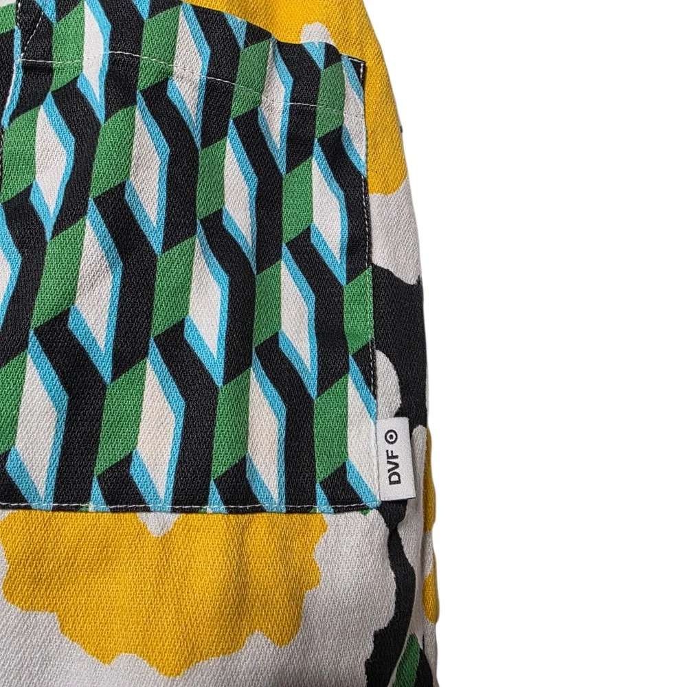 Diane Von Furstenberg Apron Womens OS Multi Floral Geo Target Collection Cotton